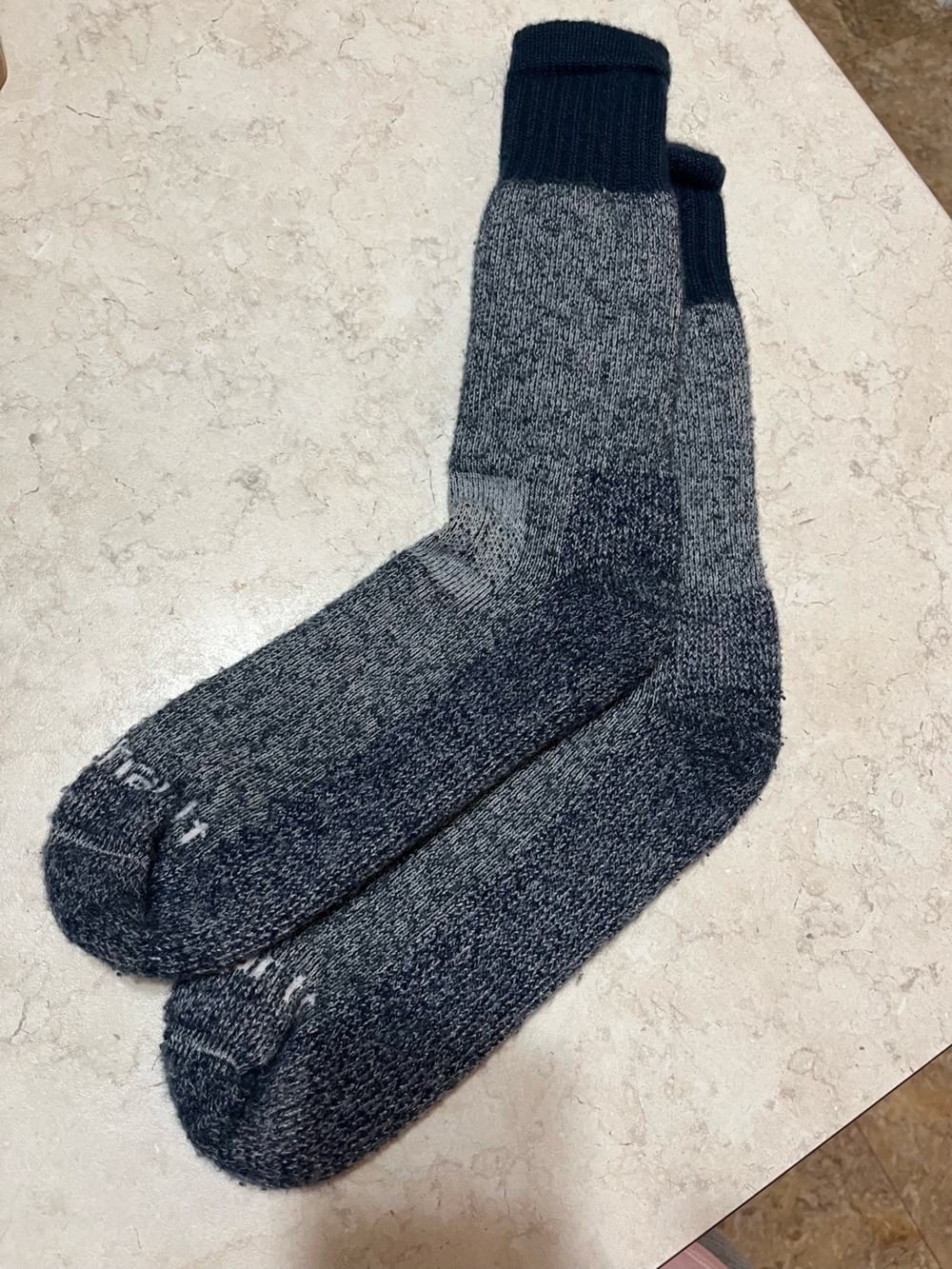 Carhartt Dark Gray Marled Crew Socks with Black Cuff